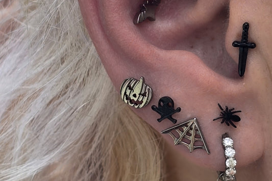 Jack-O-Lantern Flatback Stud Earring