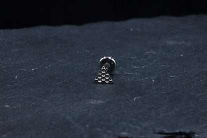 Textured Triangle Titanium Threadless Earring
