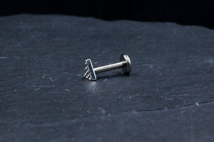 Textured Triangle Titanium Threadless Earring