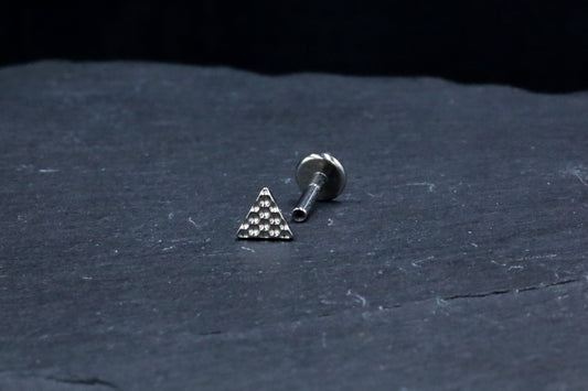 Textured Triangle Titanium Threadless Earring