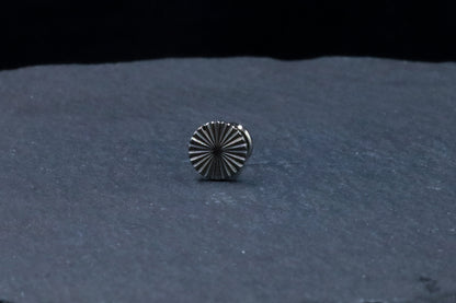 Cut Titanium Disc Threadless Earring