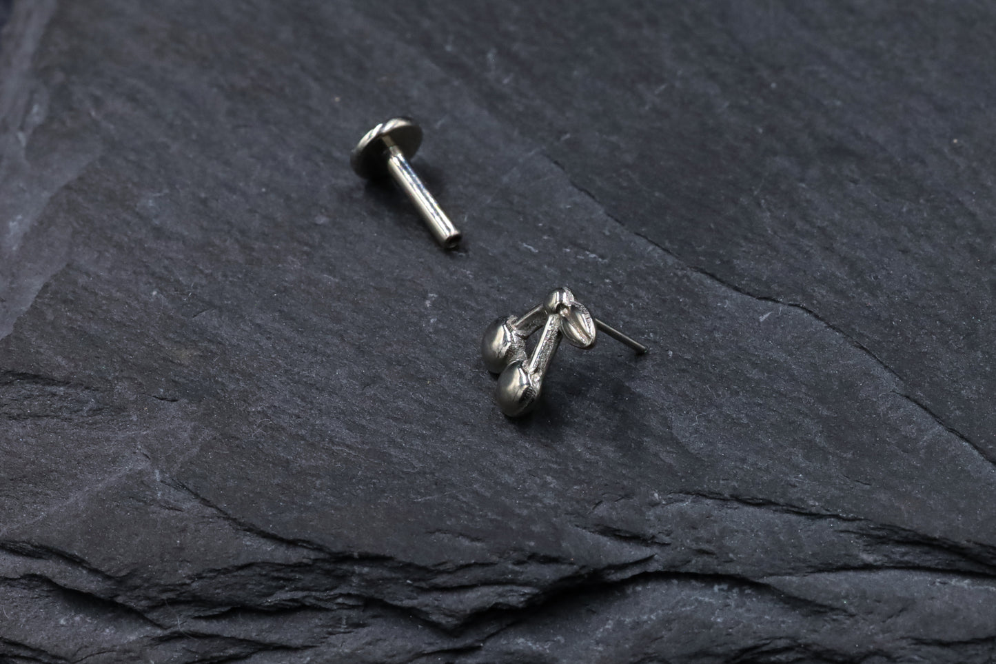 Cherries Titanium Threadless Earring