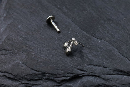 Cherries Titanium Threadless Earring