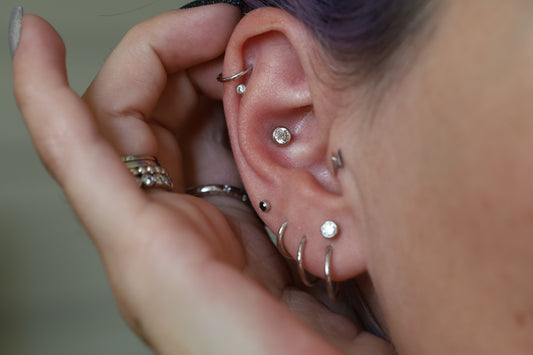 White Gold Hinge Hoop Earring
