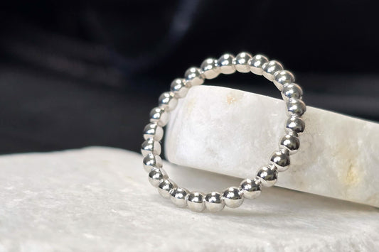 Sterling Silver Bead Eternity Ring