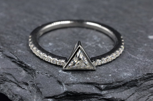 Triangle Moissanite Ring