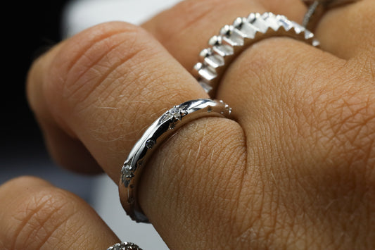 Celestial Sterling Silver and Moissanite Ring