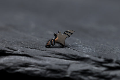 Black Bat Titanium Threadless Earring