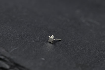 Small Star Titanium Threadless Earring