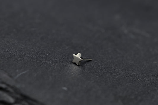 Small Star Titanium Threadless Earring