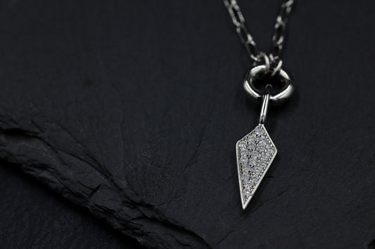 Moissanite Pave Shield Chain Necklace