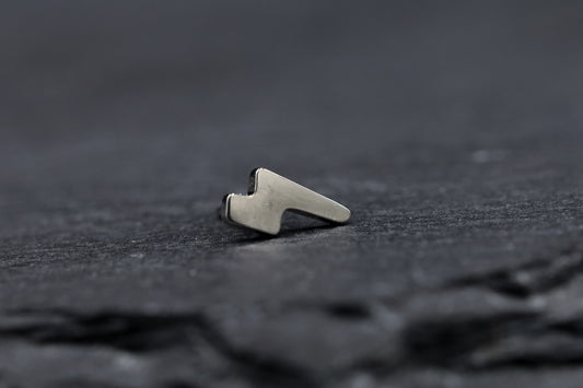 Lightning Bolt Titanium Threadless Earring