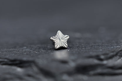 Cut Star Titanium Threadless Earring