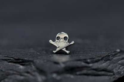 Skull & Crossbones Titanium Threadless Earring