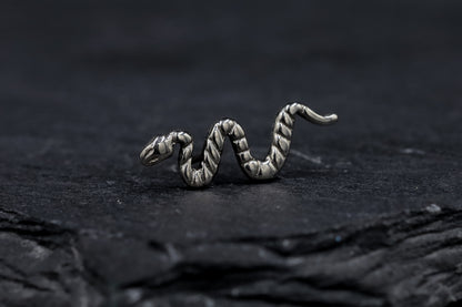 Titanium Snake Threadless Earring