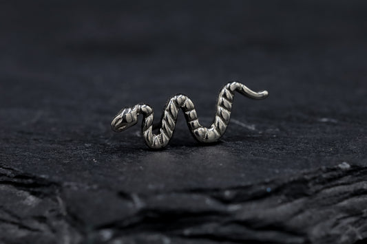 Titanium Snake Threadless Earring