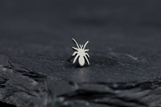 Titanium Spider Threadless Earring