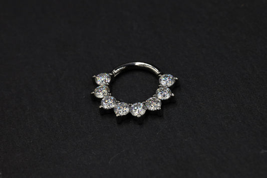 Moissanite Forward Facing Hoop