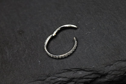Micro-pavé Moissanite Hoop Earring