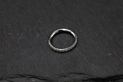 Micro-pavé Moissanite Hoop Earring
