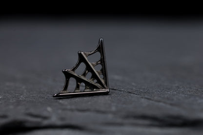 Black Cobweb Titanium Threadless Earring