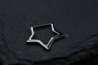 Titanium Star Hoop Earring