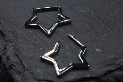 Titanium Star Hoop Earring