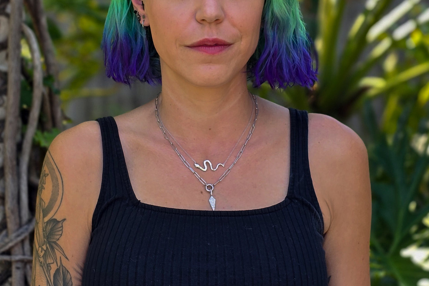 Moissanite Pavé Shield Chain Necklace