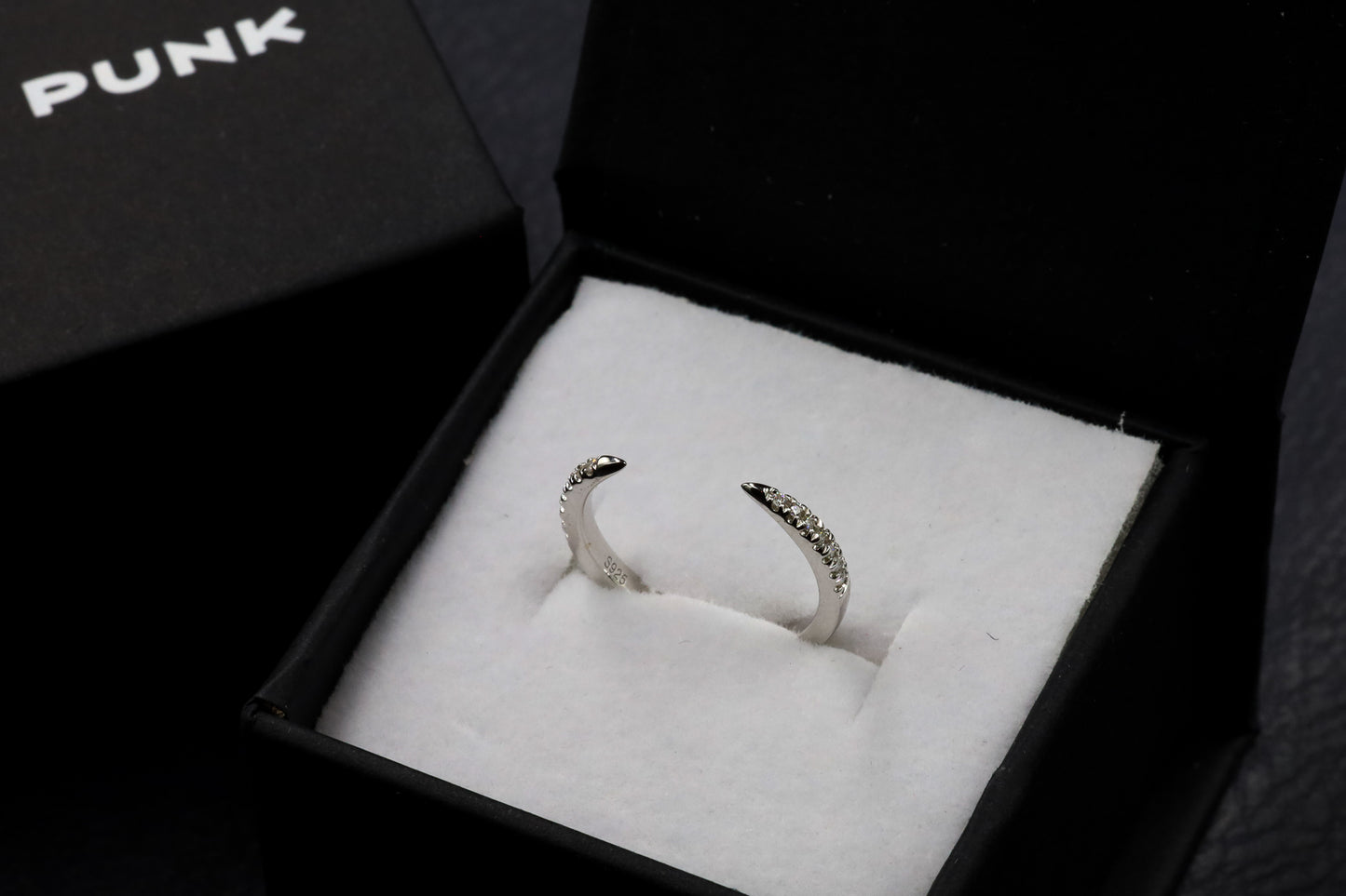 Sterling Silver Micro Moissanite Claw Ring