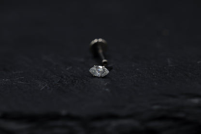 Marquise Prong-set Moissanite Titanium Threadless Earring