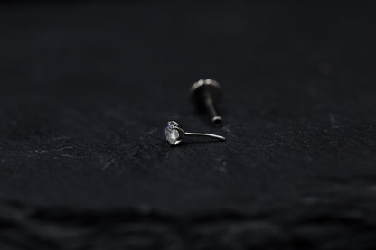 Marquise Prong-set Moissanite Titanium Threadless Earring