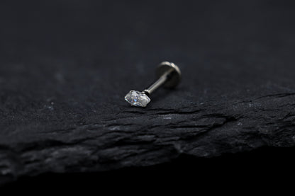 Marquise Prong-set Moissanite Titanium Threadless Earring