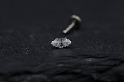 Marquise Prong-set Moissanite Titanium Threadless Earring