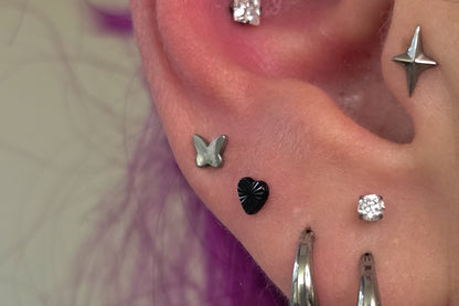 Little Butterfly Titanium Threadless Earring