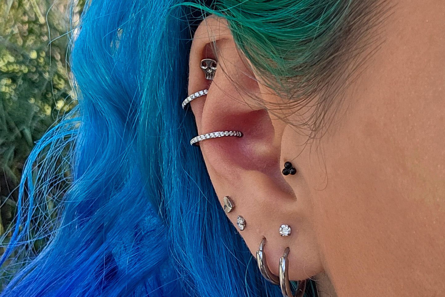 Micro-pavé Moissanite Hoop Earring