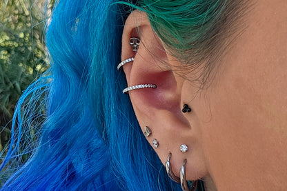 Micro-pavé Moissanite Hoop Earring