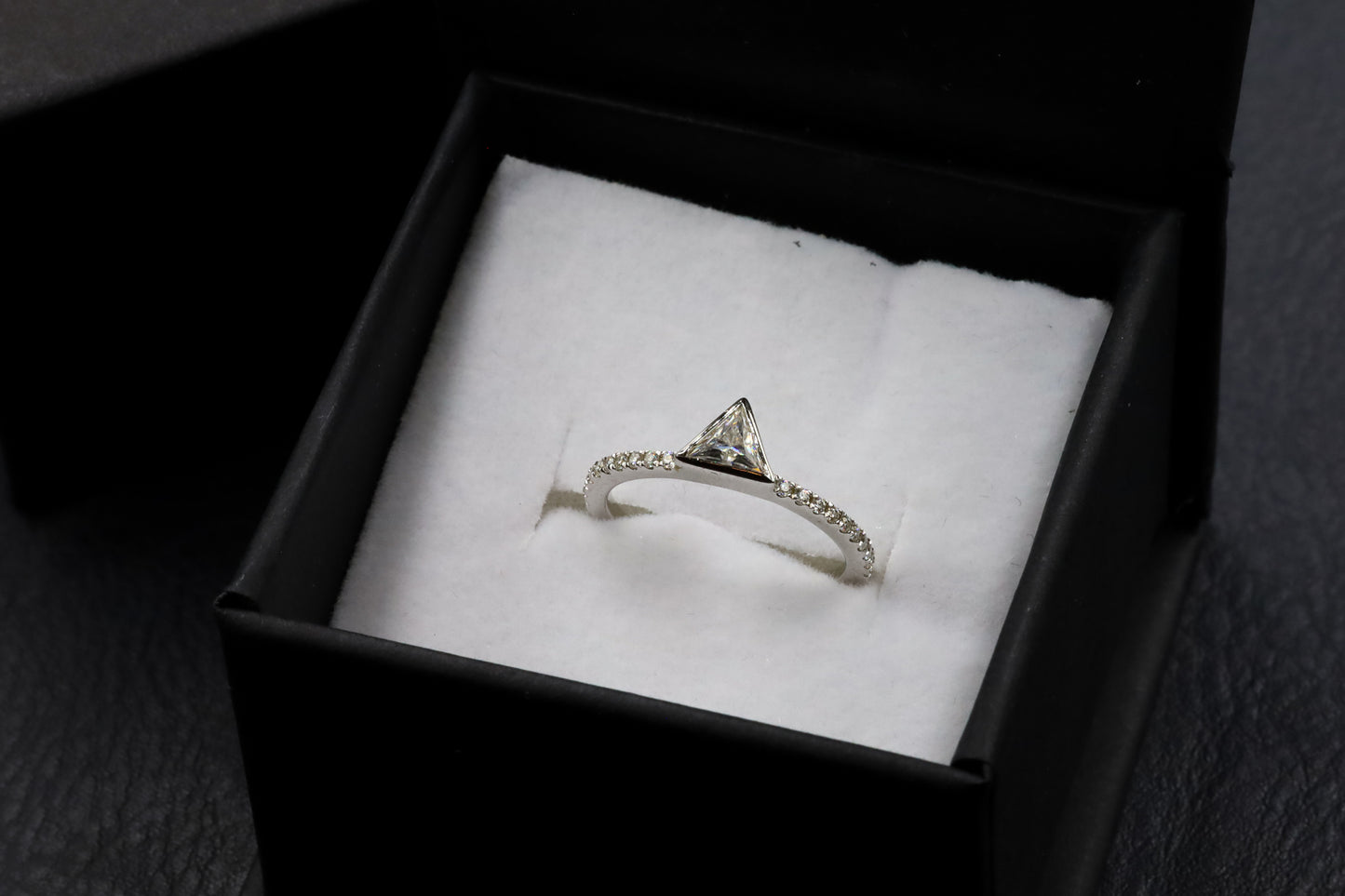 Triangle Moissanite Ring