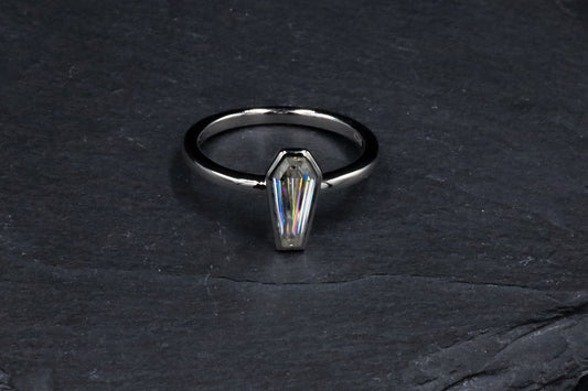 Coffin Moissanite Ring