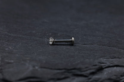 Square Prong-set Moissanite Titanium Threadless Earring