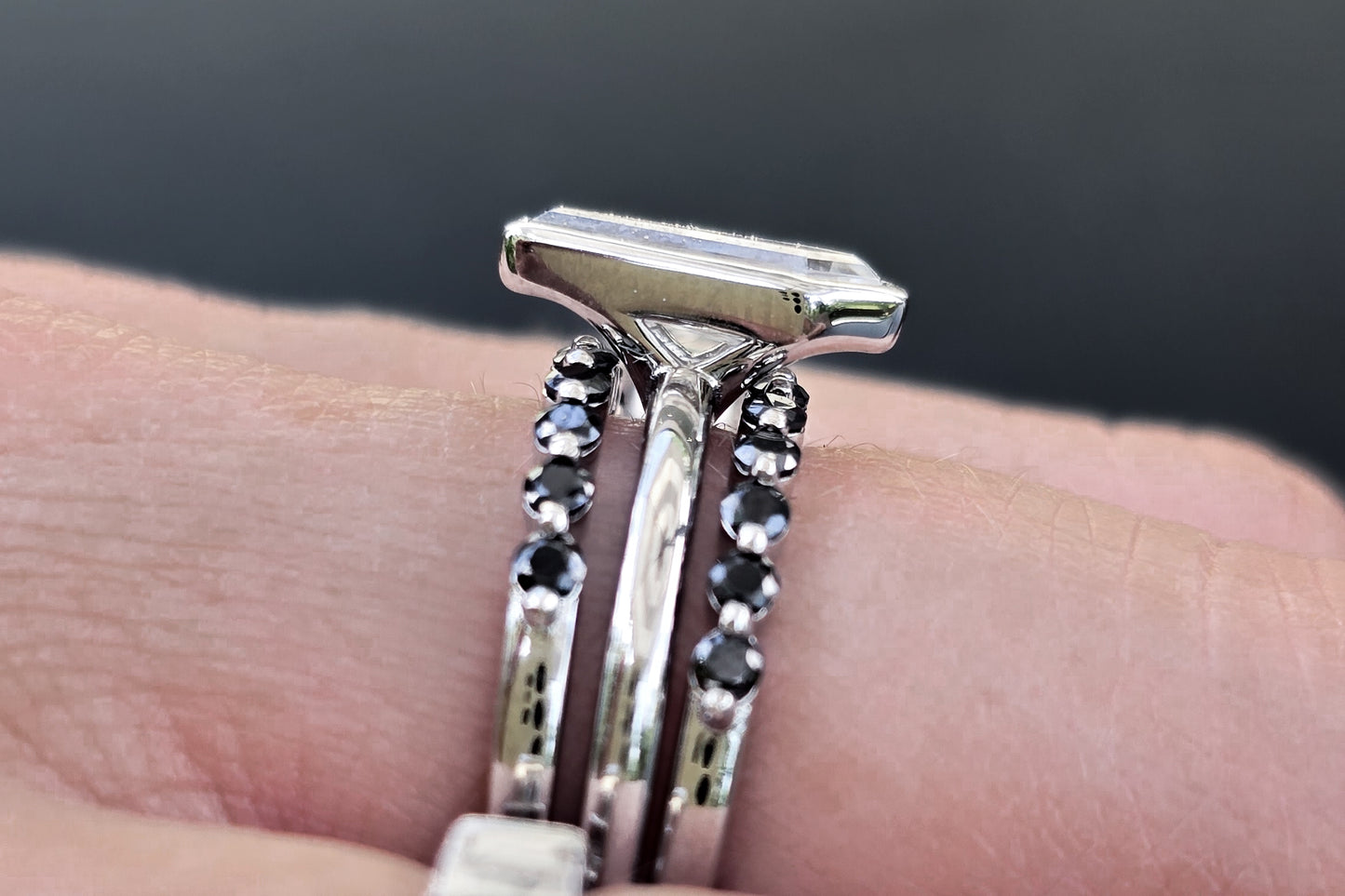 Coffin Moissanite Ring