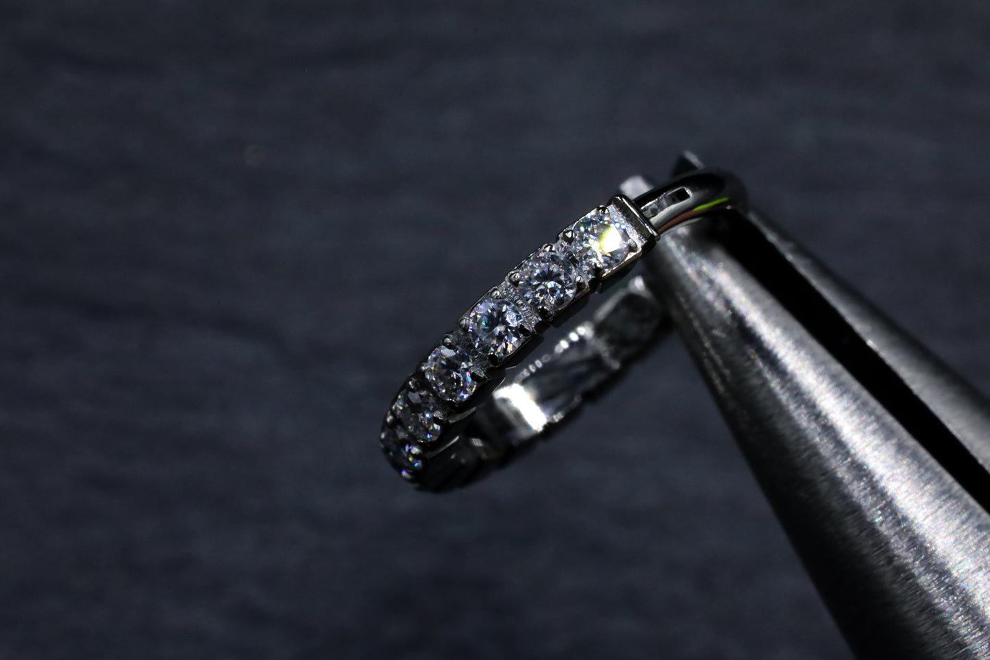 Prong-set Moissanite Hoop Earring