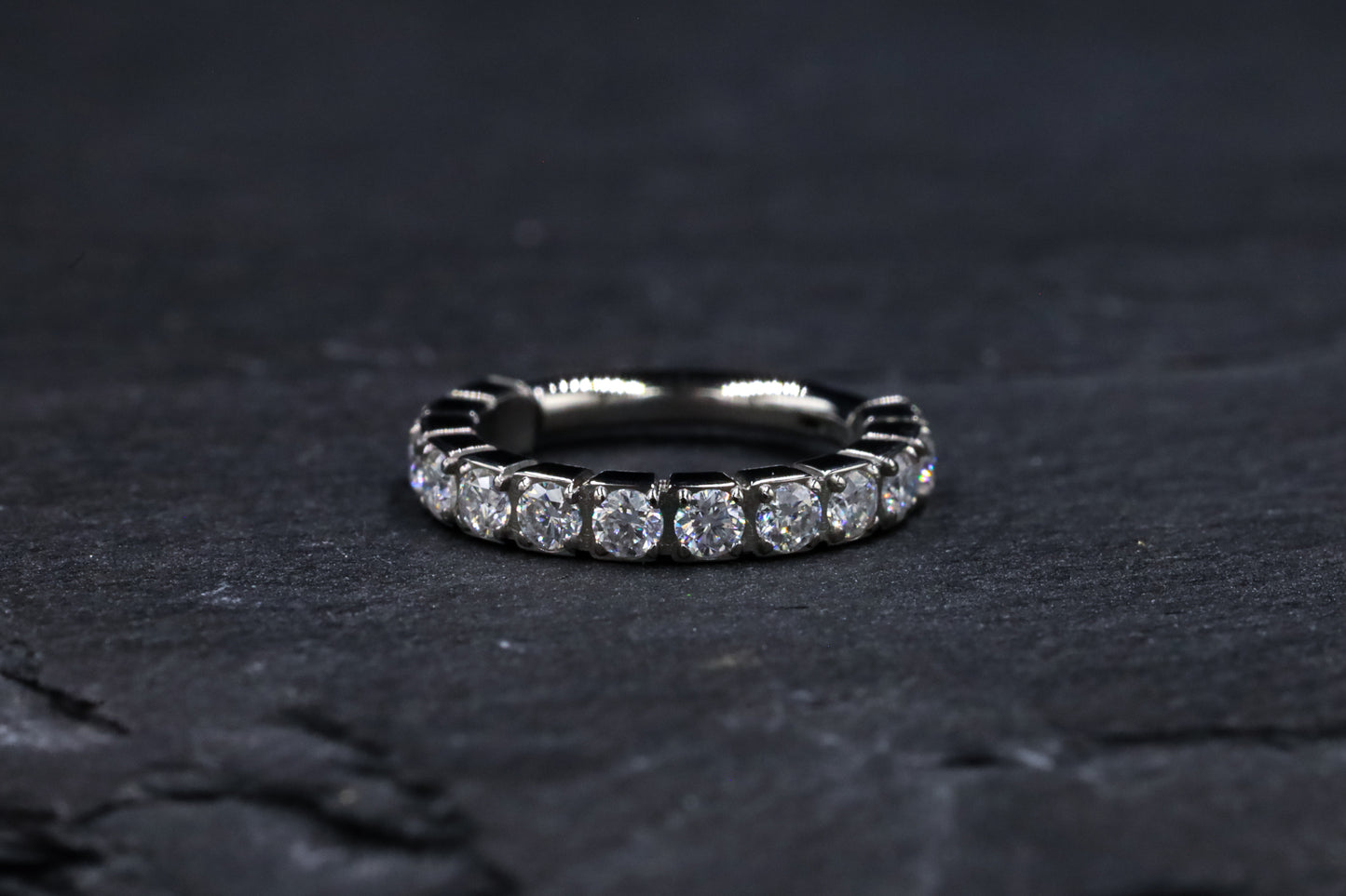 Prong-set Moissanite Hoop Earring