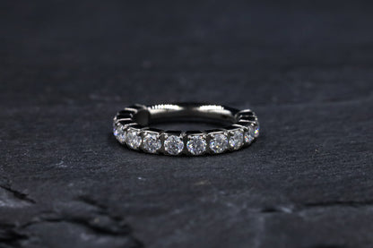Prong-set Moissanite Hoop Earring