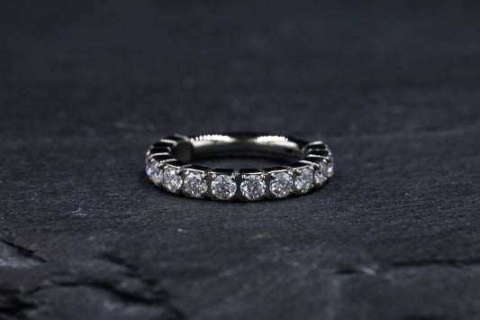Prong-set Moissanite Hoop Earring