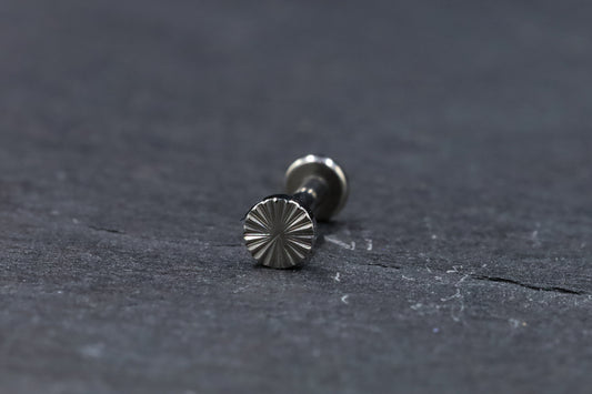 Cut Titanium Disc Threadless Earring