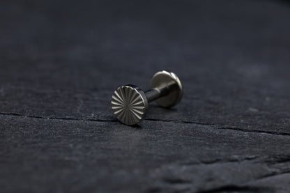 Cut Titanium Disc Threadless Earring