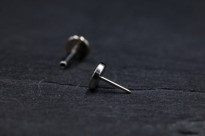 Cut Titanium Disc Threadless Earring