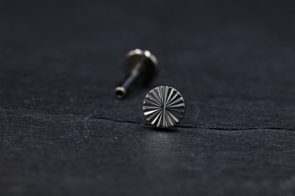 Cut Titanium Disc Threadless Earring