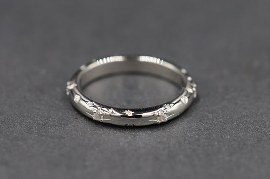 Celestial Sterling Silver and Moissanite Ring