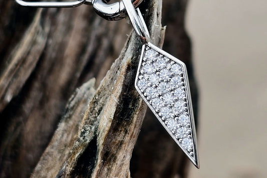 Moissanite Pave Shield Chain Necklace